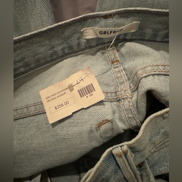 NWT GRLFRND Helena High Rise Straight Jean Jaggar Wash Sz 24 Distressed Denim - Picture 7 of 8